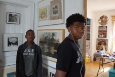 Two young visitors to terry's gallery. Photo © by Lee Matz..
